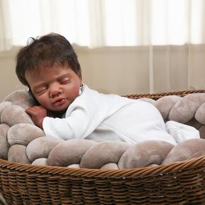 CHAREX Realistic Reborn Baby Dolls Black - 18 Inch Real Life Baby Doll African American Real Baby Boy, Lifelike Newborn Baby Doll Poseable Soft Body, Gift Set with Accessories for Kids Aged 3+