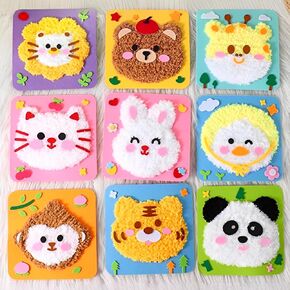 Embroidery Doll Set for Kids, DIY Sewing Arts and Crafts Kit, Animal Felt Embroidery Stitching with Stickers Felt Sewing Crafts (3PCS-Blind Box Styles)
