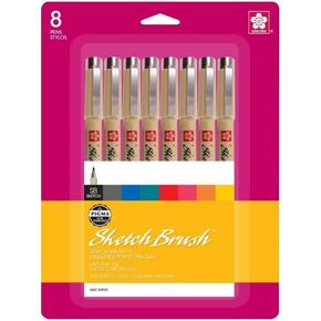Sakura Pigma Sketch Brush, Ass't Archival Colors 8 PK