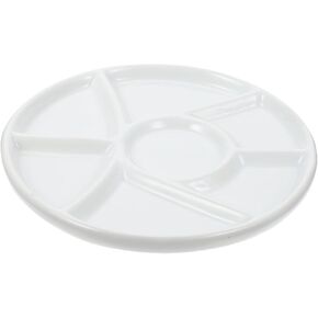 Ceramic Pigment Holder for Color Mixing Round Watercolor Paint Tray with Wells Easy to Clean Porcelain Palette for Gouache and Watercolor Art