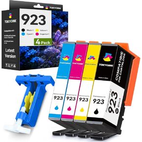 TOKYOINK 923 Ink Cartridges Combo Pack 4 Pack Replacement for HP923 923 Ink Cartridges for OfficeJet 8120 8122e 8123 OfficeJet Pro 8130 8135e 8138e 8139e Printer Latest Version Without Chip 4 Pack