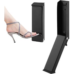 Door Stopper,with Screws and Back Glue Kick Down Door Stop Easy Pedal Kick Down Doors Holder Under Doors Noise Stopper(Color:Black)