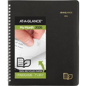 At-A-Glance 2026 Planner ، شهريًا ، 7 "× 8.75" ، متوسط ​​، معاد تدويره ، أسود (70120G0526)