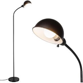 Dimmable Floor Lamp with Flexible Gooseneck and Rotatable Shade, Modern Style Standing Tall Lamp, E26 Socket, LED Reading Lamp (Gold)