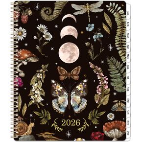 2026 Planner - January - December 2026, 8.5" x 11" Weekly Monthly Planner 2026, 2026 Calendar Spiral Bound with 12 Monthly Tabs, Inner Pocket