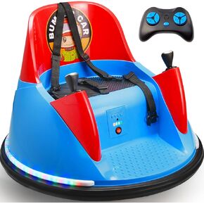 Zupapa 12V Bumper Car for Kids Toddler 1.5-6 Years with Remote Control Bluetooth Music 3 Speed DIY License Plate Electric Ride on Toys