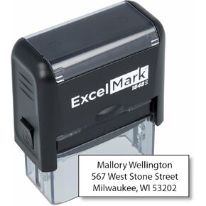 Excelmark Custom Self Ening Rubber Stamp - Home أو Office (A1848-3 LINES)