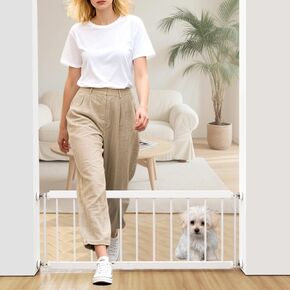 Dog Gate Indoor for Small Dogs or Breeds, 10'' High Short Dog Gate to Step Over, 18“-45" Wide Small Pet Gate with 3 Extension Kits for Doorways & Stairs