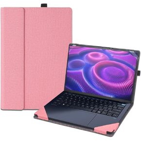 Laptop Cover Case for HP OmniBook X/Ultra /5 Flip 14 inch & for 14'' ZBook Ultra G1a [Do Check Model] Sleeve,PU Leather Protective Bag with Foldable Cooling Bracket (Dark Blue)