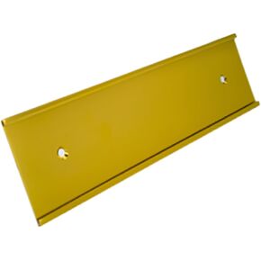 JRS Style Name Plate Holder for Walls and Doors in Brilliantly Finished Aluminum (2x10 Name Plate Holder Yellow Gold)