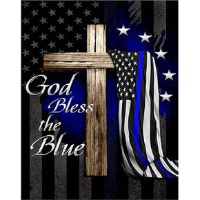 ARAZADR DIY Needlepoint Kits for Kids Cross Stitch Kits Stamped Kits for Adults Beginners Full Range of Painting Embroidery Starter Kits American Flag and Cross Printed for Decor-USA 11.81×15.75Inch