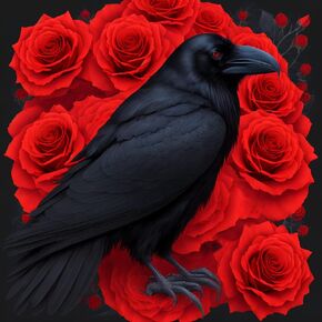 Stamped Cross Stitch Kits, Full Range of Embroidery Starter Needle tip Kits ，Cross Stitch Stamped Pattern，Rose Crow,11CT Pre-Printed Fabric DIY Handmade by Adults Gift-16 x20 inches