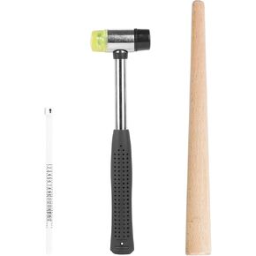 Ring Sizer Kit Wood Ring Mandrel Ring Sizer Measuring Tool Finger Sizer Guage Ring Shaper and Jewelry Hammer for Fix Bent Jewelry Repair Tools