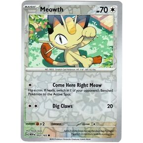 Pokemon - Meowth 052/165 - Pokemon 151 - Reverse Foil - Single Card