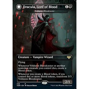 Magic: the Gathering - Dracula, Lord of Blood // Dracula, Lord of Bats (Voldaren Bloodcaster // Bloodbat Summoner) (338) - Borderless - Innistrad: Crimson Vow - Dracula Series