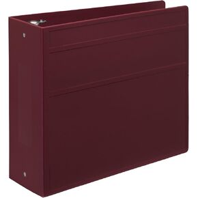 Carstens 4-Inch Heavy Duty 3-Ring Binder - Side Opening, Brick Red, Durable Plastic, Precision No-Gap Rings, Waterproof Cover, No Pockets, Holds 600 US Letter Sheets, BPA-Free, Made in USA (1840-3R)