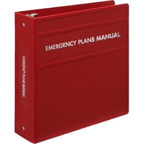 Carstens 3-Inch Heavy Duty 3-Ring Binder for Emergency Plans – Side Opening, Brick Red