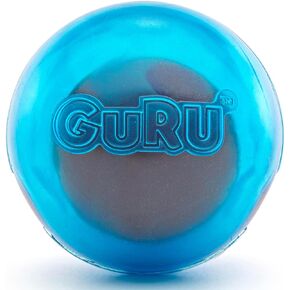GURU Pet: Guru Ball - Medium Blue - Dog Toy, Hides & Dispenses Treats, Slow Feeding, Easy Loading, Durable Rubber, Roll-Bounce-Spin-Tumble-Solve-Play