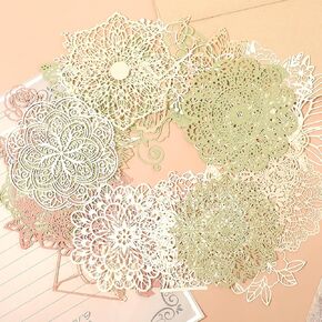 Scrapbooking Decorative Lace Paper, 30Pcs Vintage Art Cutout Floral Butterfly Round Lace Decoupage for Scrapbooking Journal Album Crafts DIY