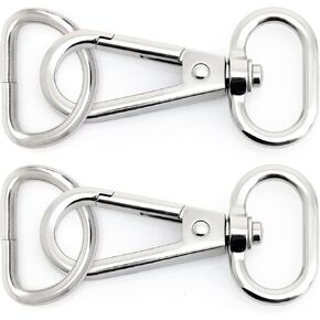 CRAFTMEMORE 10 Sets Gunmetal Snap Hooks Lobster Clasp Black Swivel Push Gate Fashion Clips with D Rings Craft FSD1 (1 Inch)