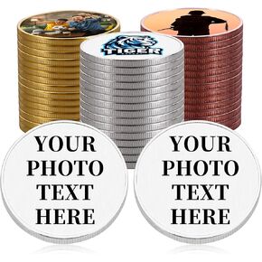 10PCS Personalized Custom Challenge Coin, Bulk Customized Logo Photo Text Coin, Wholesale Decision Token for Sport Club Members Events, Premium Metal Pocket Hug Token, Commemorative Coins