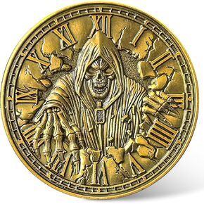 Memento Mori Challenge Coin - Motivational Death Skull Zinc Alloy Coin, 1.57 Inch, Inspirational Live Fully Design, Perfect for Collectors and Gift-Giving ﻿ ﻿