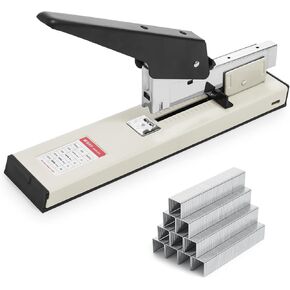 M&G Heavy Duty Stapler with 1000 Staples, 100 Sheet High Capacity, Manual Large Metal Office Stapler for Paper Binding, Black