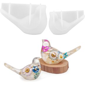 2pcs قوالب الطيور السيليكون ، طيور ثلاثية الأبعاد راتنج الايبوكسي وحيوان فريد من نوعها راتنجات حيوانية خرسانية على شكل الطيور ، سيليكون الطيور للهواء الجاف ، طيور طنين لراتنجات الايبوكسي
