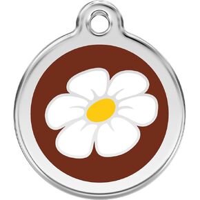 Red Dingo Personalized Daisy Pet ID Dog Tag (Large Yellow)