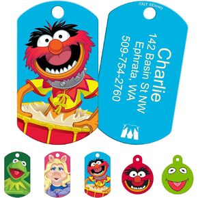 GoTags Personalized Pet ID Tags for Disney's Muppet Animal Fans, Dog Tags for Dogs and Cats, Personalized Engraved with up to 4 Lines of Custom Text (Rectangle)