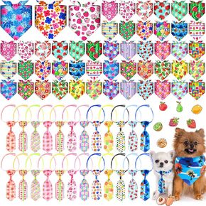 72 Pcs Dog Bandanas Tie Set Veterans Day Patriotic Bulks Pet Scarves with American Flag Pattern Adjustable Cute Dog Triangle Scarfs Neck Tie for Holiday Birthday Accessories