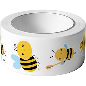 1Roll Bee Stickers Roll, Honey Bottle Label, Honey Bee Envelope Sealing Decals, Reward, Animal Stickers for Kids, Aesthetic for Kids, Laptop Decal Water Bottle Decor