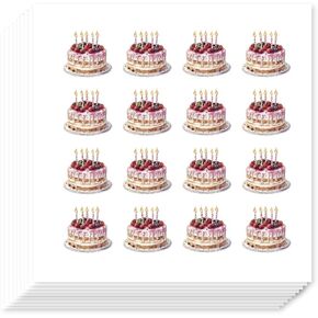 AHANDMAKER 180Pcs Cherry Fruit Stickers, Cute Cherry Paper Decals Self-Adhesive Label Stickers for Party Gift Favors, Envelope Seals, Goodie Bags, Scrapbooking, Craft, Calendars, Journals, Album