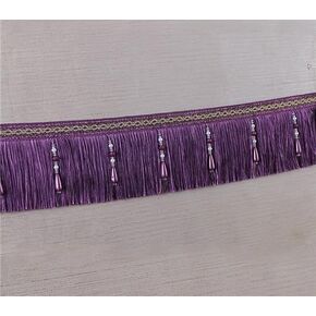 Fringe Trim Tassel,Crystal Beaded Pendant Tassel, (Color : Red) (Color : Turquoise) (Light Brown)(Dark Brown)