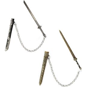 2 Pcs Metal Sword Bookmark with Scabbard,Vintage Book Marks for Reading Men,Book Reading Accessories,Gift for Men Teacher and Student Office School Library Bookstore(Black Yellow)