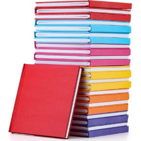 Ireer 24 Pcs 5 x 5 Inch Colorful Hardcover Blank Book Bulk Hardcover Sketchbooks for Kids to Write Stories Blank Books for Journaling Sketching Writing DIY Crafts Supplies 72 Pages(Bright Color)
