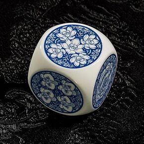 Dynasty Porcelain Dice-Floral Edition - Premium Ceramic D6 Dice with Blue-and-White Oriental Designs, Collector’s Floral, Essence, and Legacy Editions for Gaming and Gifts (Floral Edition)