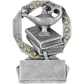 Trophy Academic Hexa Star Trophy - طوله 4.75 بوصة | جائزة اللهب المحفوظ | احتفل بالنجاح الدراسي مع هذا الفانوس المضيء من التعلم بالفضة والذهب - تخصيص الآن