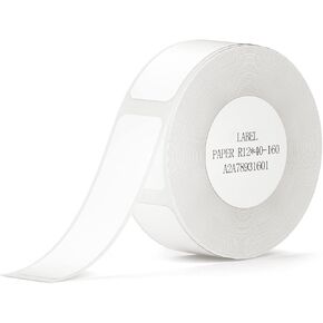 Label Maker Tape White Label Print Paper Compatible for NIIMBOT D11 D110 D101, Thermal Sticker Paper 0.47'' x 1.57'' Waterproof Labeling Tape Replacement 160 Labels/Roll (12×40mm)