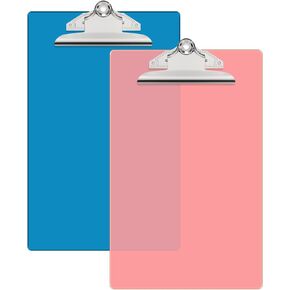 A4 Plastic Large Clipboard Set of 2, 8.5 x 11 Clip Boards with Low Profile Clip, Size 14 x 9″, Suit for Classroom, Teacher, Students, School & Office Supplies(Black)