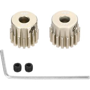2Pcs 48P Pinion Gear Set 16T 17T for 3.175 mm Shaft Aluminium Alloy Pinion Gear with Screws and Hexagonal Wrench for RC Motor