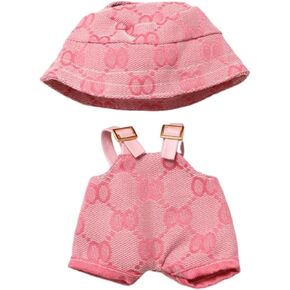 Clothes for 17cm Dolls & Outfit for 17cm Dolls - Adorable Pink & Brown Doll Accessories, Original Design Outfits and Keychain Clothing Set,No Doll(Style-G)