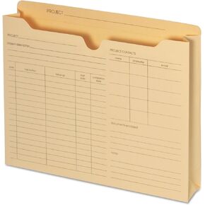 Globe-Weis B3143DT Pendaflex File Folder Jackets, Letter Size, Manila, Preprinted, Expands 2" inches, Reinforced Tabs, 9.5" x 11.5" inches – Pack of 50