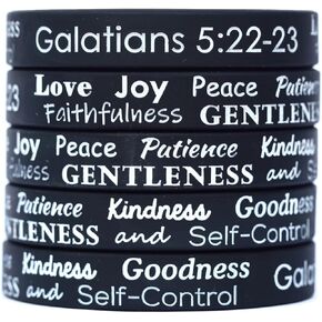Love Joy Peace Patience Wristband Set (from 2 to 100 Bands) Fruit of The Spirit Galations Bracelets