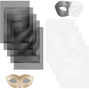 Giantree 10-Pack Furs Suit Eye Masks Net, Plastic Mesh, Hard Linen Nets, Waterproof Printable PVC Eye Mask