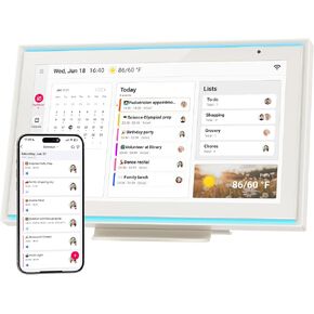 BIGASUO 15.6" Digital Calendar, Full HD Touchscreen Smart Planner for Family Schedules - Wall & Desk Mount, Great for Seamless Daily Planning & Household Organization, with LED Reminder Light