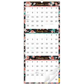 2026 Wall Calendar - 3-Month Display Vertical Calendar, 2026 Calendar from Dec. 2025 - Jan. 2027, 11" x 26", Lay- Flat, Perfect for Your Busy Schedule