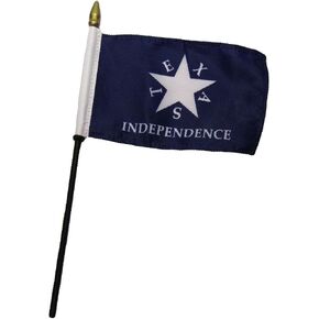 Wholesale Lot of 6 Texas Conrad Zavala Independence 4"x6" Flag Desk Table Wooden Stick Staff