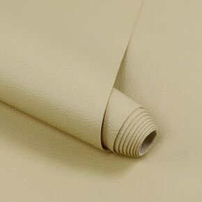 Vinyl Marine Leather Fabric Waterproof Material 55" W×108" L Upholstery Faux Leather Sheets 0.6mm Thick Anti-UV Non-Peeling for Repairing Sofa Car Boat Vinyl Material, White