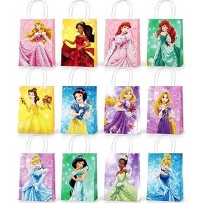 Cemocle 24pcs Princess Prince Party Party Favor Acags - حقائب حفلات الأميرة ، أكياس عيد ميلاد الأميرة مع مقابض ، حقيبة الأميرة Goodie for Girls Gift Party Secorations Secorts Supervior Supplies
